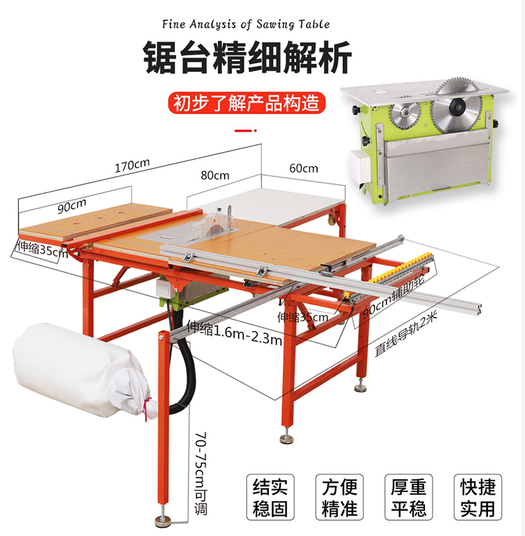 精密无尘推台锯