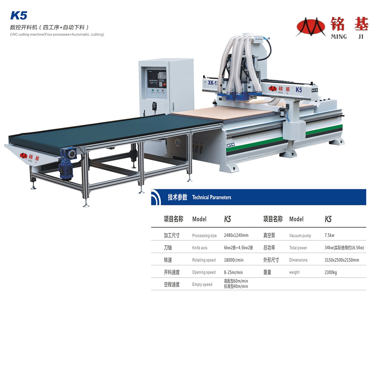 銘基供應(yīng)四工序數(shù)控開料機(jī) 四頭雕刻機(jī)