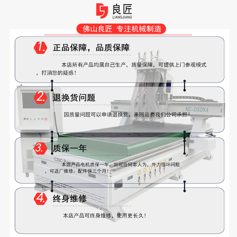 木工机械定制衣柜橱柜数控开料机全自动模压门四工序开料机木工机