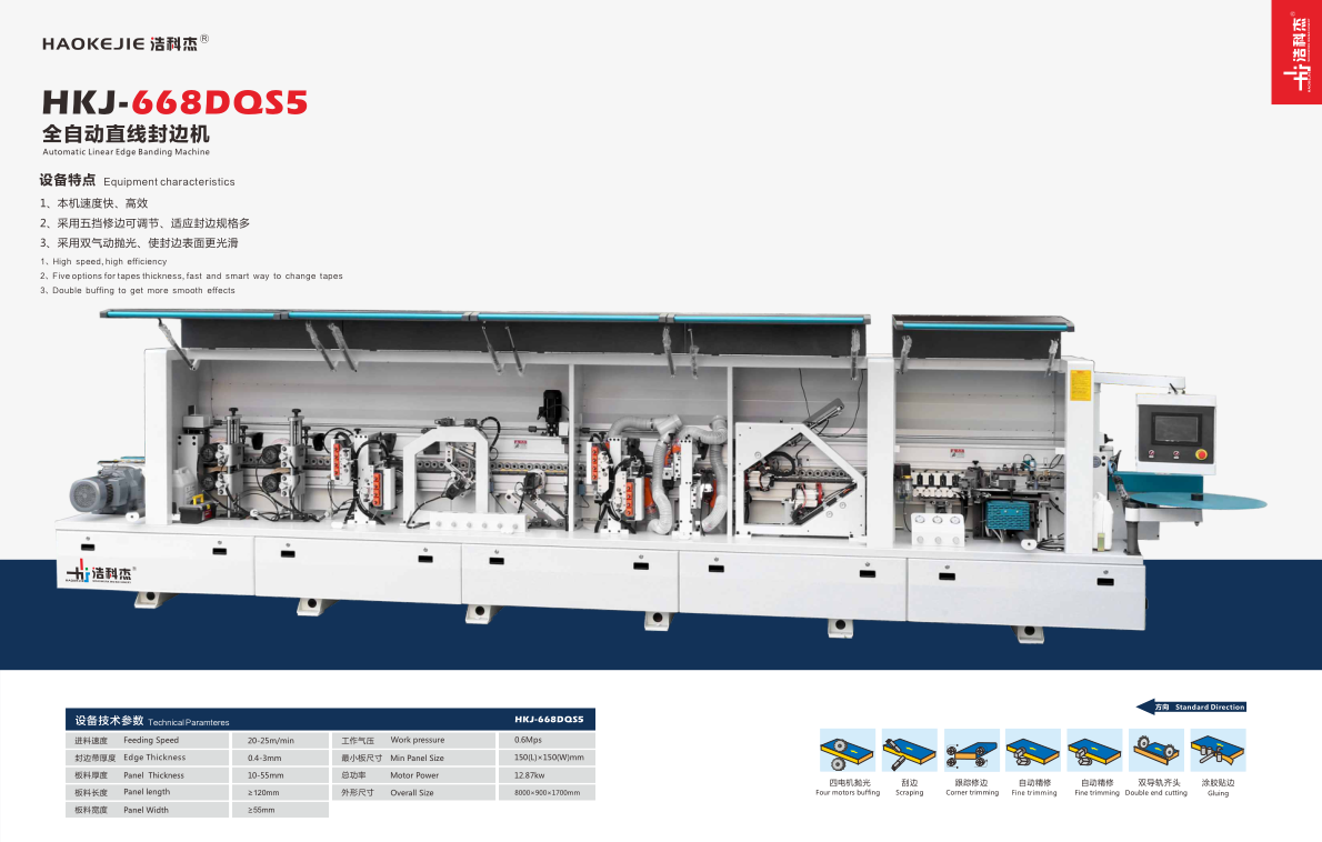 HKJ-668DQS5 全自动直线封边机