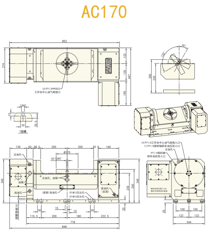 古田AC170五轴转台